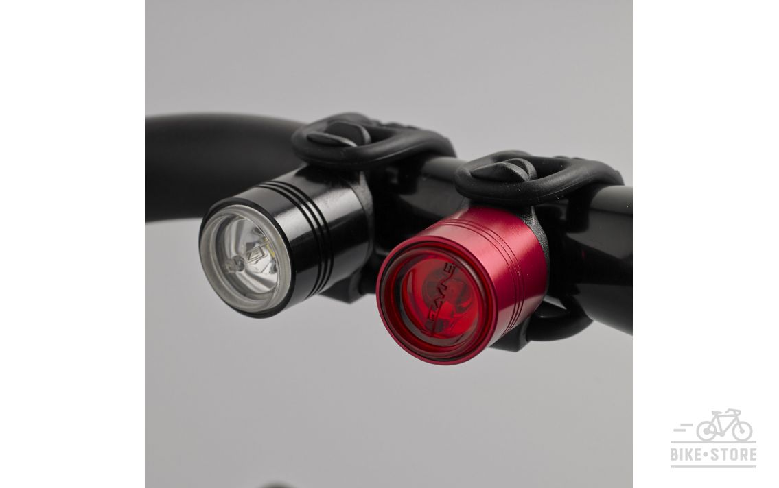 Свет комплект Lezyne фара передняя + задняя LED FEMTO DRIVE PAIR, черный
