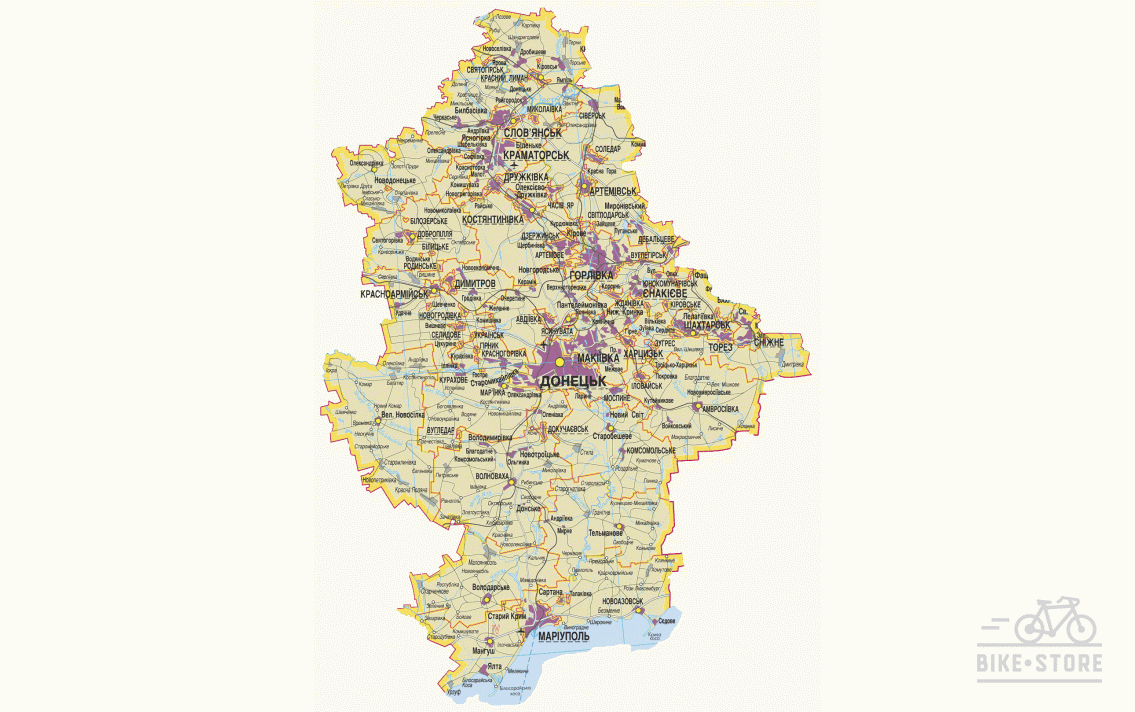 Купить Карта Донецкая область в интернет магазине Харьков, Киев, Украина  | Bikestore: Интернет магазин велосипедов в Киеве и Харькове (Украина)